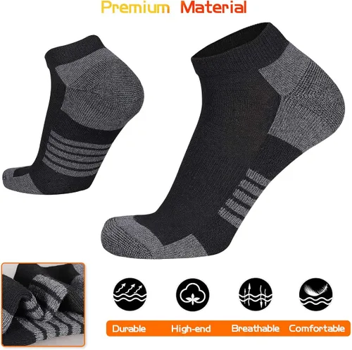 Vista 6 de COOVAN 10 Pairs Mens Ankle Socks Men 10 Pack Low Cut Comfort Cushion Casual Socks