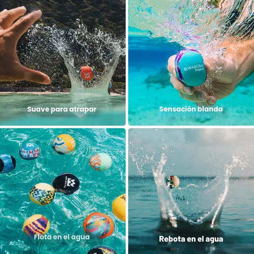 Vista 5 de Waboba Original Water Bouncing Ball - Perfect Toy for Beach and Water Games - Skips on Water - Invented in Sweden Neon Abstracto