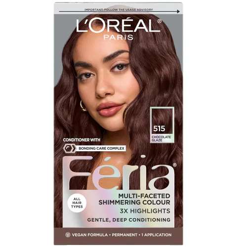 Vista 68 de L'Oreal Paris Feria - Tinte permanente brillante multifacético para el cabello, tinte de alta intensidad para reflejos 3X, 10 negro azabache