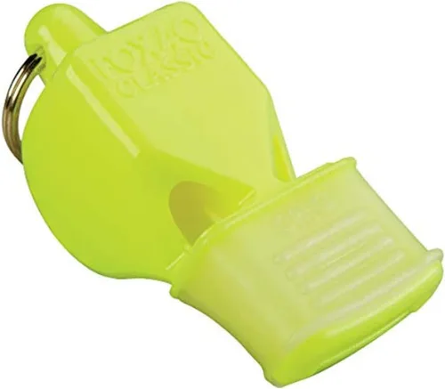 Vista 2 de Fox 40 Classic CMG Safety - Silbato amarillo neón + cuerda de silbato de seguridad separable, color amarillo neón
