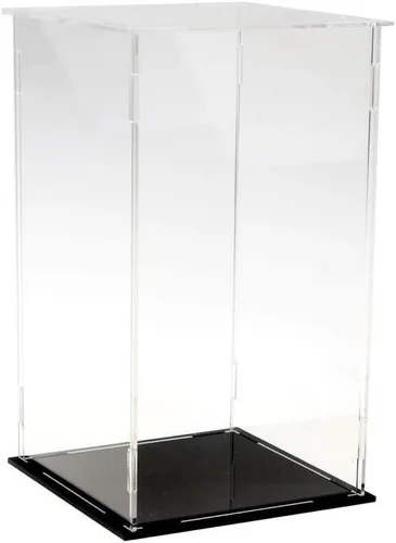 Vista 4 de LANSCOERY Vitrina de Acrílico, Caja de Exhibición Ensamblable para Coleccionables, con Diseño a Prueba de Polvo y Sin Costuras, 6x6x10 pulgadas Base