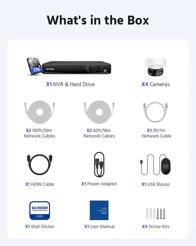 Vista 17 de ANNKE Sistema de cámara de seguridad PoE 4K con doble lente, gran angular de 180°, disco duro de 2 TB 8 Channel 12MP H.265+ NVR, 4pcs 8MP Wired