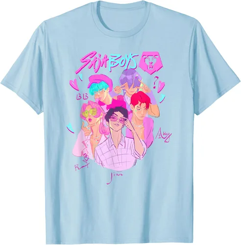 Vista 52 de Kpop Demon Hunters Camiseta Saja Boys Heartthrob con licencia