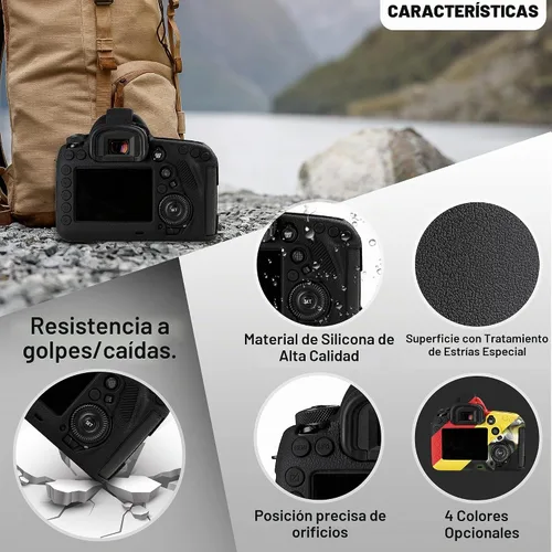 Vista 2 de Funda para cámara Canon 5D Mark IV 5D IV 5D4 - Funda protectora de silicona para DSLR, jaula desmontable, a prueba de golpes, a prueba de polvo Negro