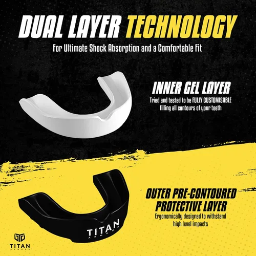 Vista 4 de Protector bucal de boxeo Doble capa premium Estuche incluido Boquilla de ajuste personalizado para adultos y jóvenes Protector bucal