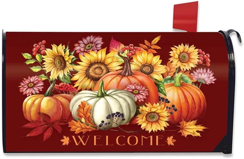Vista 9 de Briarwood Lane Funda para buzón de otoño con ramo de otoño, tamaño estándar