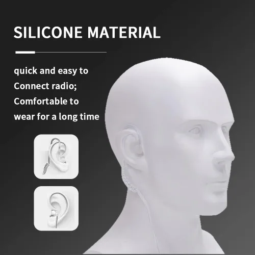 Vista 5 de Auricular de radio de 2 vías de 0.138 in/1 pin solo escucha auriculares de tubo acústico para altavoz remoto Mic Motorola Kenwood Walkie Talkie