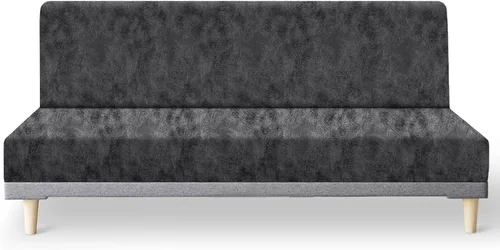 Vista 31 de molasofa - Funda elástica para futón de aspecto de cuero, cubierta para sofá sin brazos, protector de muebles con parte inferior elástica, funda