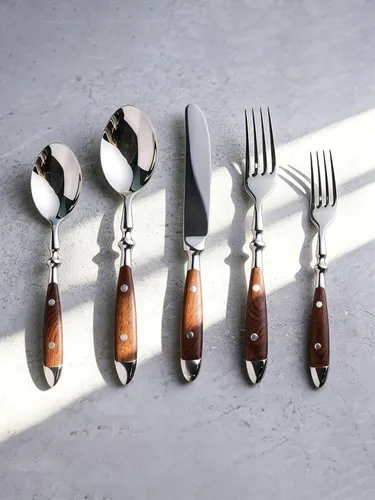 Vista 11 de Moderno juego de cubiertos para 4 cubiertos de alta calidad, 20 piezas, acero inoxidable 18/10, pulido con buen peso, utensilios para la cocina