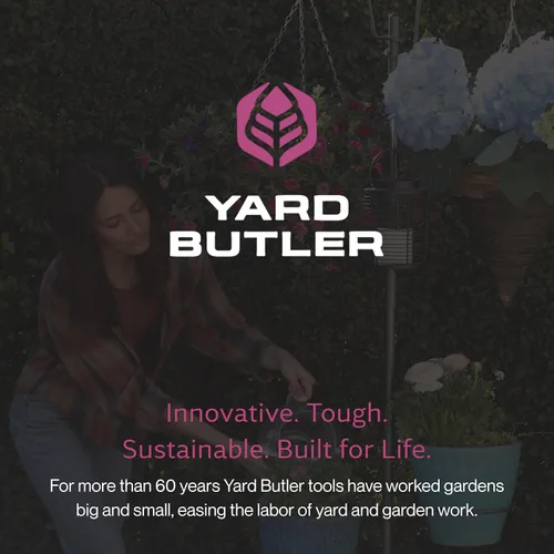 Vista 7 de Yard Butler YT-5 Jardín colgante para árbol de patio, tres ganchos de pastor para colgar plantas al aire libre o interior, dos soportes circulares