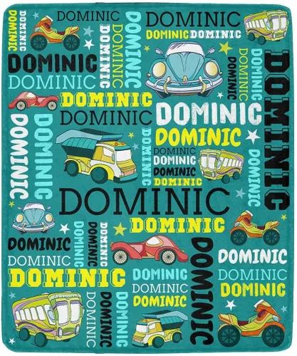 Vista 24 de Artsadd Mantas personalizadas con nombre y diseño de transporte para bebé niño de 30 x 40 pulgadas, manta personalizada de camión con nombre