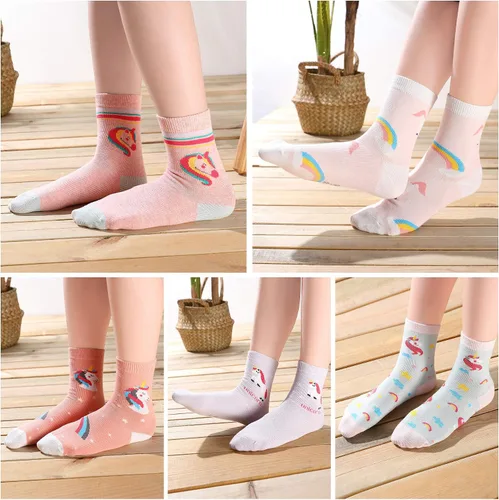 Vista 3 de Calcetines de vestir de algodón suave de moda para niños y niñas