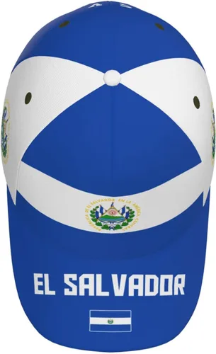 Vista 3 de Gorra de béisbol con la bandera salvadoreña de El Salvador con impresión completa 3D para adultos, unisex, ajustable, gorra patriótica de fútbol