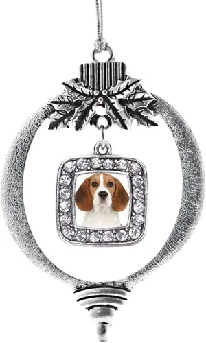 Vista 137 de Inspired Silver - Nana púrpura - Adorno de Navidad plateado - Adorno cuadrado para árbol de Navidad con circonita cúbica - Decoración colgante