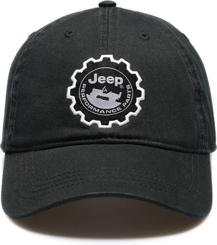 Vista 3 de Jeep Sombrero Performance Parts Gear Logo Gorra de béisbol pesada de sarga Negro