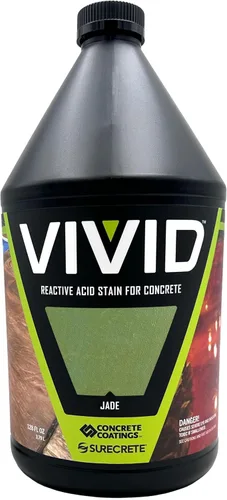 Vista 17 de CC Concrete Coatings Tinte ácido vívido para hormigón oliva 4OZ