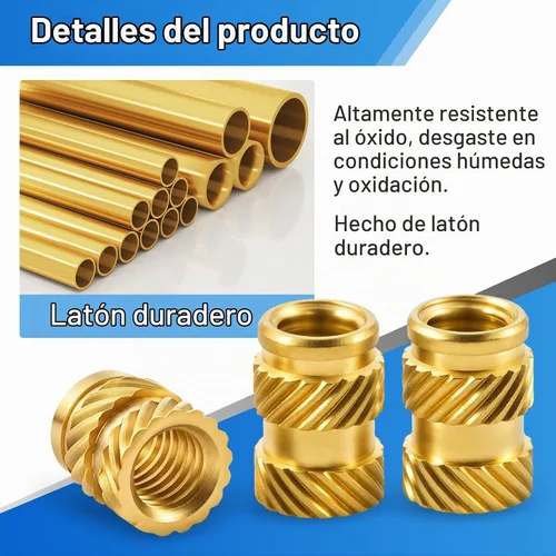 Vista 2 de Juego de 400 piezas de insertos roscados de latón para impresión 3D M2-M6 Kit