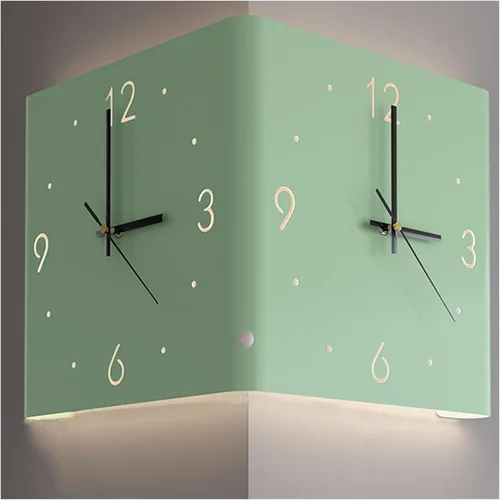 Vista 15 de KYOFIS Reloj de pared Corne de doble cara, reloj de pared digital de esquina con escala numeral, funciona con pilas, reloj de pared silencioso