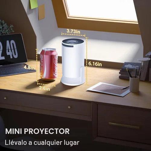 Vista 7 de Mini proyector con WiFi y Bluetooth 5.4, Android 14, soporte 4K/8K