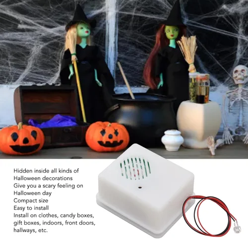 Vista 4 de Mxzzand Reproductor de sonido de Halloween resistente compacto interesante multipropósito Screamer altavoz fácil instalación al aire libre ABS