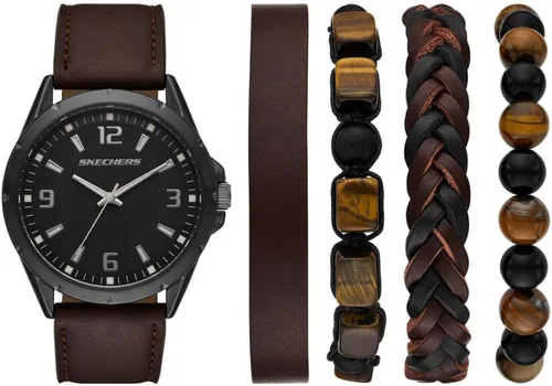 Vista 6 de Skechers Set de Regalo para Hombre con Reloj y Pulsera Apilable o Correa Intercambiable