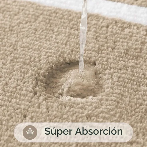 Vista 3 de HOMEIDEAS Juego de 2 alfombras de baño beige de 20 x 32 pulgadas + 16 x 24 pulgadas