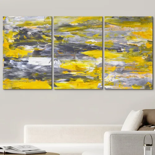 Vista 361 de wall26 Lienzo enmarcado para pared, juego de arte de acuarela pastel, paisaje rural, ilustraciones con formas abstractas, arte moderno, decorativo