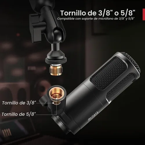 Vista 5 de FIFINE K669D XLR Micrófono Dinámico Metal para Vocal, Grabación