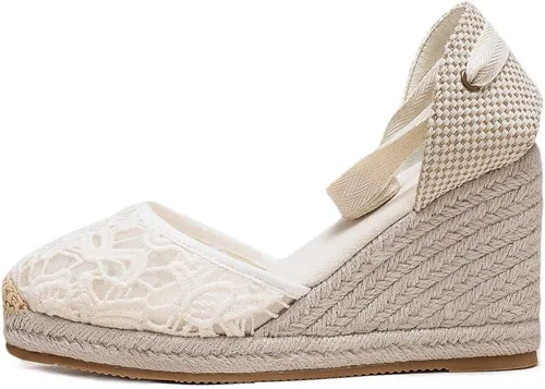 Vista 2 de U-lite - Alpargatas con puente de 3 para mujer, clásicas y suaves, con cordones.