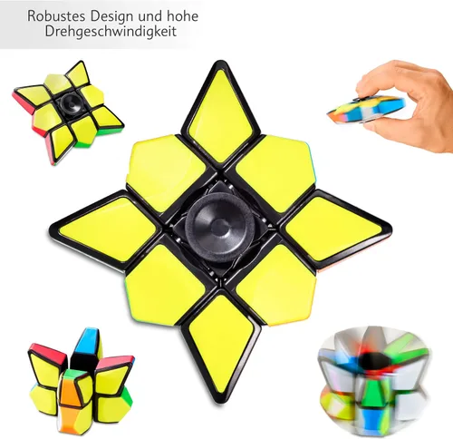 Vista 8 de CUBIDI® Juguete 2 en 1 Cubo Fidget Giratorio con Estrella, Cubo Mágico de Velocidad 1x3x3 para Adultos, Adolescentes y Niños, Portátil, Ligero