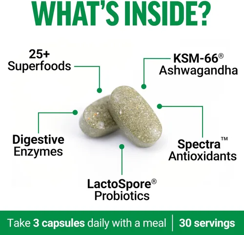 Vista 3 de Force Factor Suplemento Smarter Greens para apoyar la salud intestinal