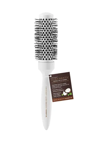 Vista 7 de Cricket Cepillo térmico de coco ultra suave, barril de cerámica de 1.5 pulgadas, aceite de coco y queratina, cerdas antiestáticas resistentes al