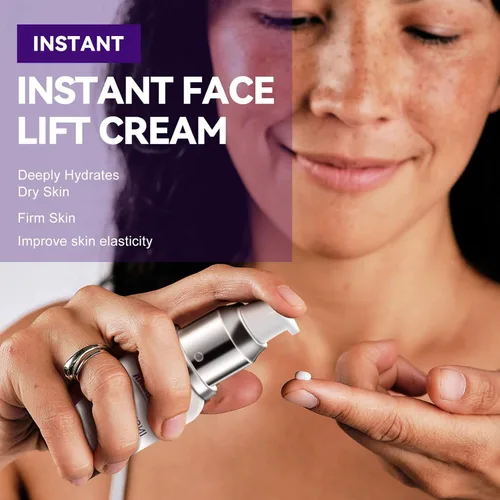Vista 4 de Crema facial instantánea, crema facial reafirmante antienvejecimiento con colágeno, nutrición, reduce líneas finas y arrugas, mejora la elasticidad