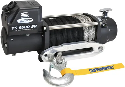 Vista 3 de Superwinch 1595200, Tiger Shark de 9.5, Torno de 12 voltios, 9,500 Libras de Capacidad con Guía de Rodillo
