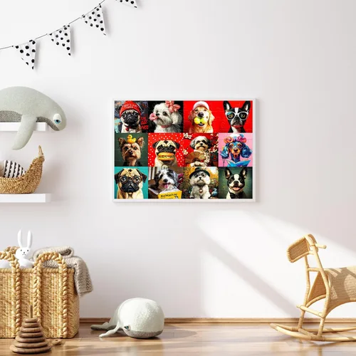 Vista 6 de Rompecabezas de 100 piezas de perros divertidos multicolor, rompecabezas de piezas grandes para niños de 4 a 6, 6 a 8, 8 a 10 años, rompecabezas