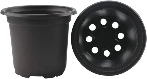 Vista 3 de KINGLAKE 100 piezas de macetas de plástico de 10 cm para plantas negras