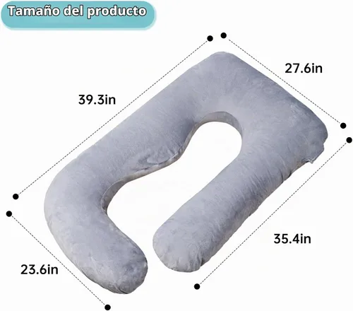 Vista 7 de Funda de repuesto para almohada de embarazo compatible con almohadas Momcozy, extraíble y lavable, funda de almohada suave en forma de U, protector