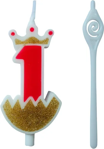 Vista 4 de Vela roja con número de cumpleaños 0, velas grandes de cumpleaños con números 3D para pasteles de cumpleaños con decoración de corona, vela