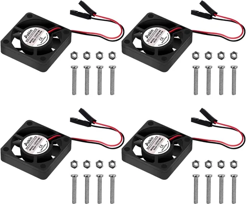 Vista 9 de Aokin Ventilador de refrigeración Raspberry Pi DC 5V/3.3V Ventilador de refrigeración de CPU sin escobillas con tornillos para Raspberry Pi 4 B, Pi