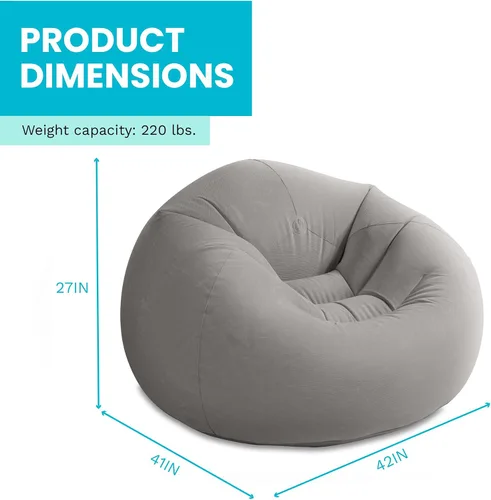Vista 3 de Intex Bolsa silla inflable, 42" x 41" x 27," Beige
