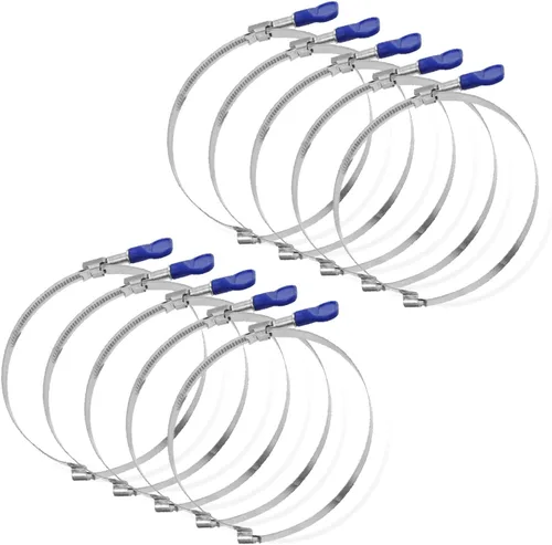 Vista 10 de POWERTEC Abrazadera de manguera de doble alambre de 2-1/2 pulgadas con perno, 10 abrazaderas de manguera ajustables para colector de polvo, manguera