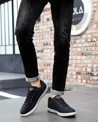Vista 7 de ASTERO - Zapatos casuales para hombre, vestido de moda antideslizante y bajo, de piel sintética, zapatos para caminar, M