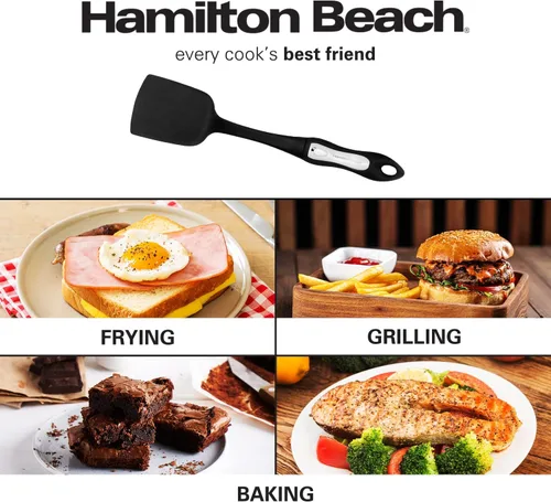 Vista 8 de Hamilton Beach Espátula sólida de plástico duro resistente al calor, mango ergonómico suave al tacto de 14 pulgadas, resistente, espátulas