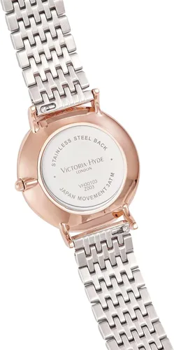 Vista 3 de VICTORIA HYDE Reloj de pulsera de cuarzo dorado para mujer, correa de acero inoxidable, resistente al agua, con pulsera