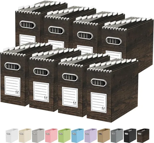 Vista 53 de Oterri Caja Organizadora de Archivos de Cartón para Carpetas Colgantes Tamaño Carta, Caja de Archivos para Escritorio de Computadora, Archivador