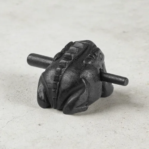 Vista 3 de Rana de madera de 8.89 cm Guiro Rasp Instrumento - Bloque de tono de percusión musical artesanal (Negro) Handmade Wood Noise Maker Musical Frogs