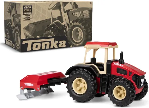 Vista 7 de Tonka Steel Classics Tractor de granja y arado, eExclusivo