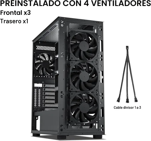 Vista 2 de DARKROCK Classico Storage Master ATX NAS Caja de Computadora Mid Tower con 4x120mm Ventiladores, USB 3.0 Listo 10 x3.5'' HDD+3 x2.5'' SDD 360mm
