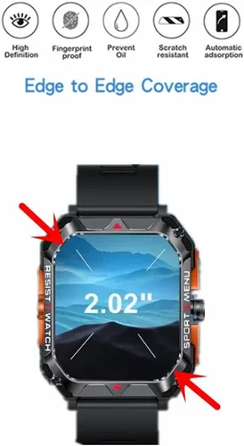 Vista 3 de Protector de pantalla compatible con relojes inteligentes FreeDvigor de 2.02 pulgadas, película protectora PET HD compatible