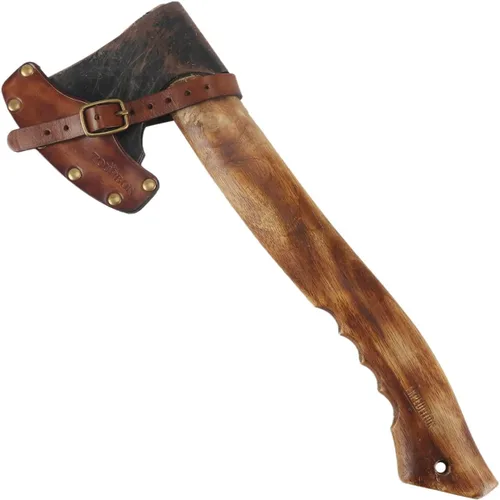 Vista 7 de TOURBON Funda para cabeza de hacha de hacha vintage Leaher Designed for Hatchets with a 3.5" Blade, Adjustable Buckle Strap, Reinforced Rivets